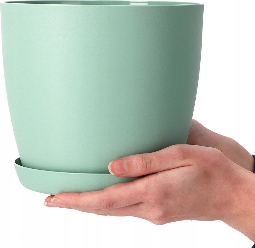 Kadax Doniczka Osłonka Na Kwiaty Podstawka Zielona 16cm