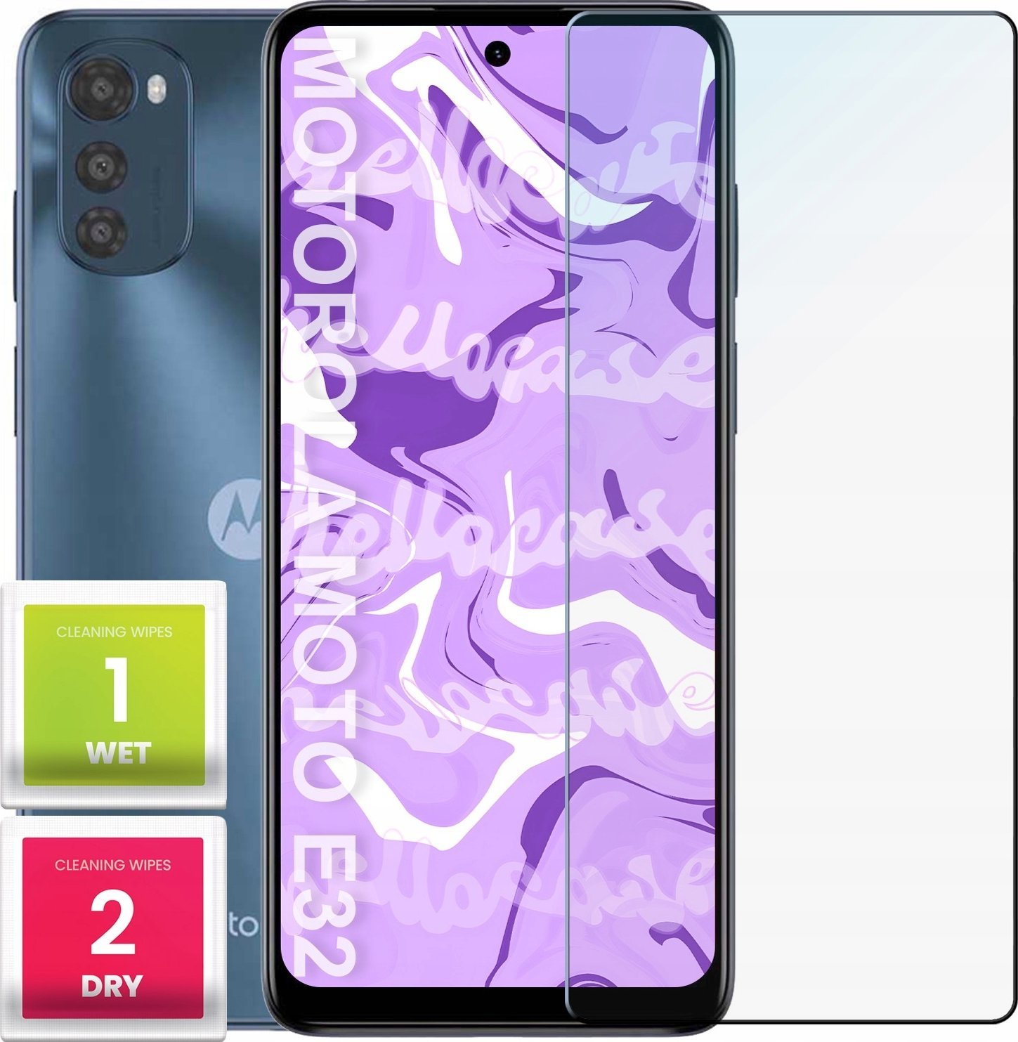 Hello Case Szkło Hartowane do Motorola Moto E32 (szybka 9H, płaskie 2.5D, ochronne)