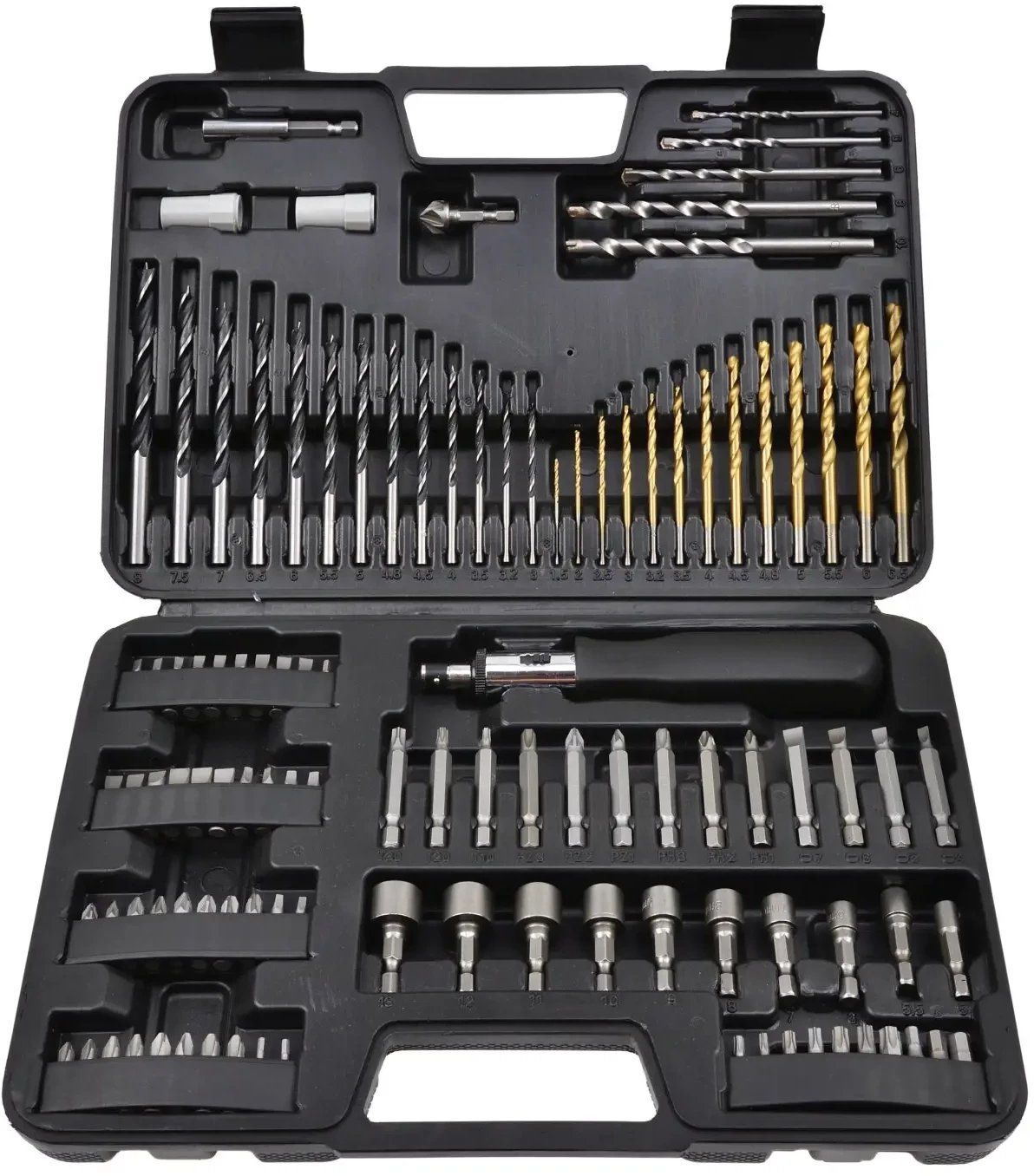 Zestaw osprzętu wiertła bity 110el. (5)