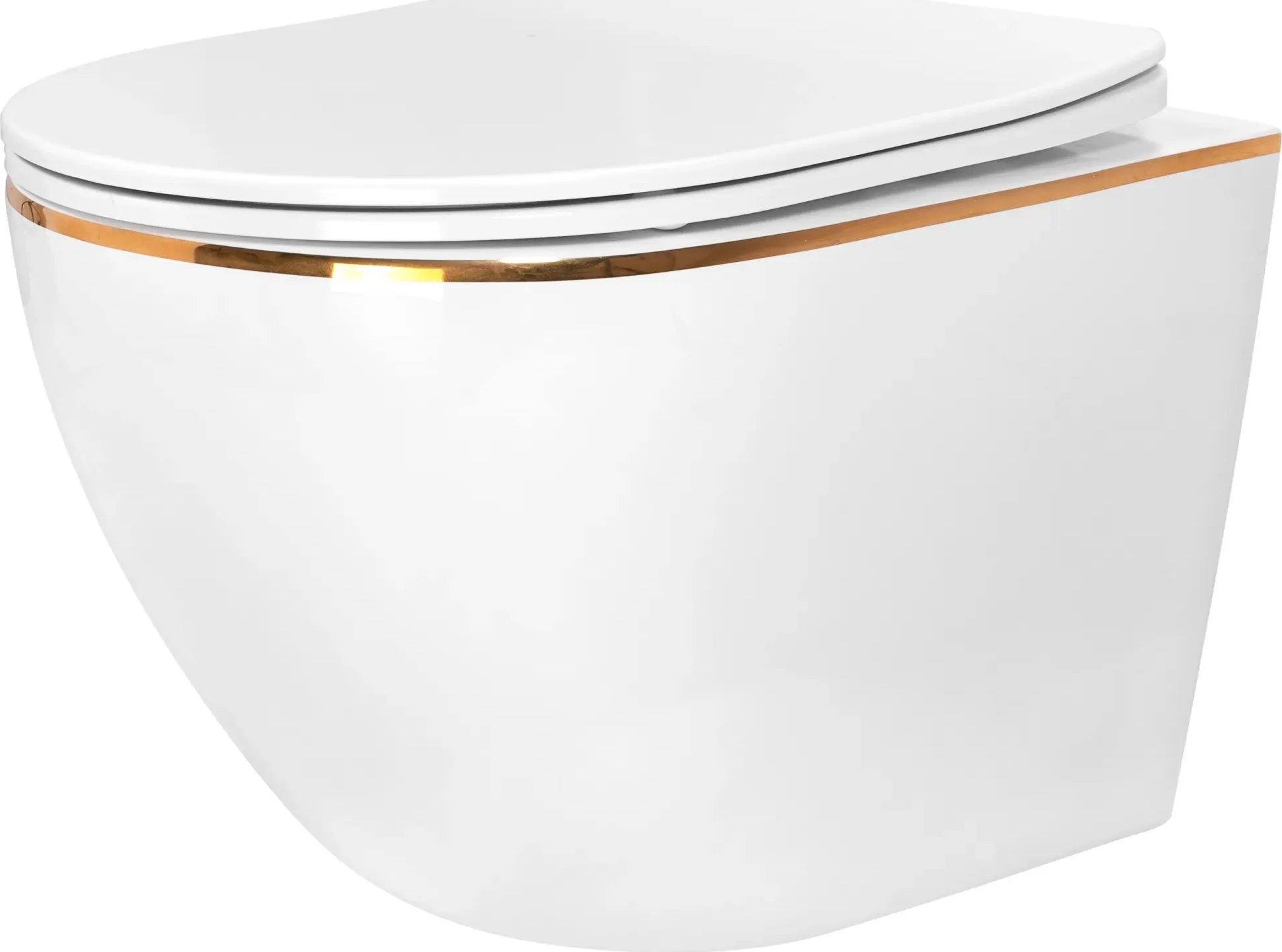 Misa WC podwieszana Rea Carlo Mini Rimless Flat Tornado GOLD EDGE