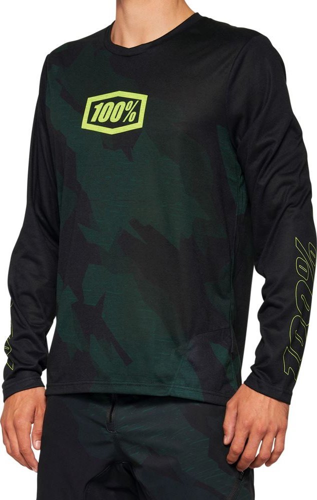100% Koszulka męska 100% AIRMATIC LE Long Sleeve black camo roz. S (NEW 2022)