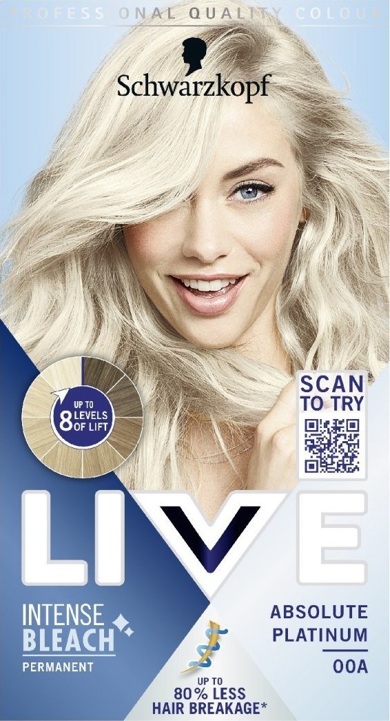 Schwarzkopf Schwarzkopf Live Intense Bleach rozjaśniacz do włosów 00A Absolute Platinum