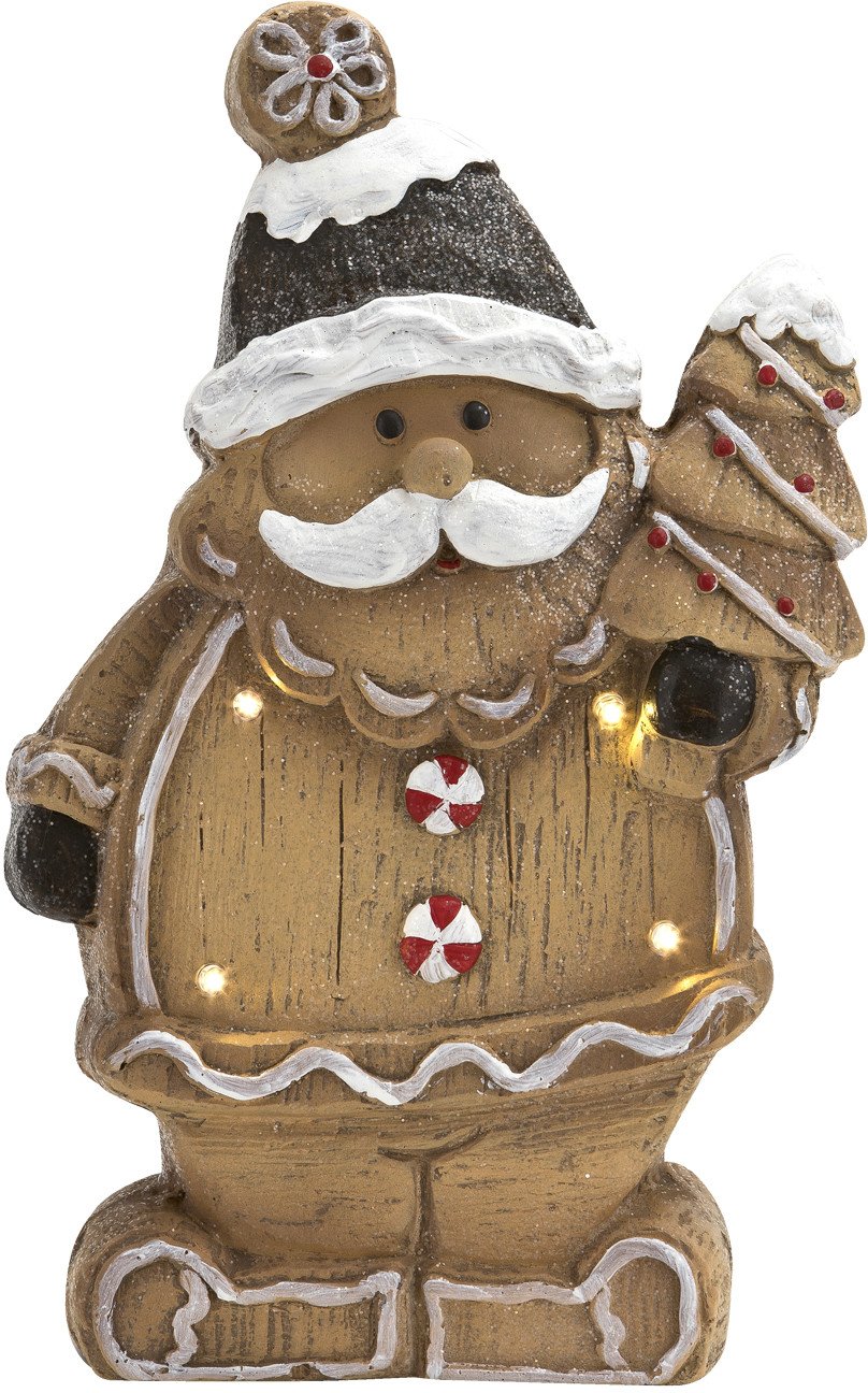 Figurka świąteczna Mikołaj Piernikowy świecący LED 41 cm