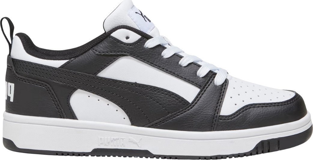 Buty dla dzieci Puma Rebound V6 Lo Mid biało-czarne 393833 01 37,5