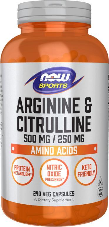 NOW Foods Arginina i Cytrulina L-Arginine + L-Citrulline 240 kapsułek NOW FOODS Sports