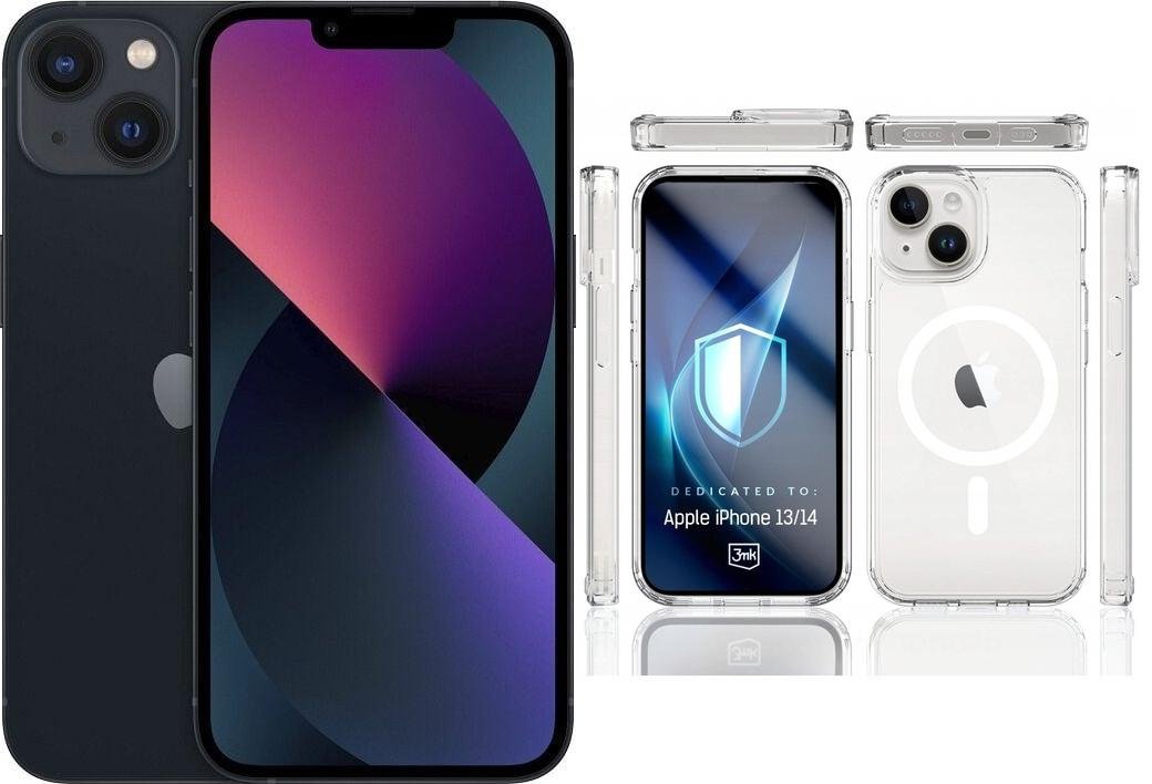 Smartfon Apple iPhone 13 5G 4/128GB Czarny (MLPF3) (MLNW3) + Etui Armor MagCase