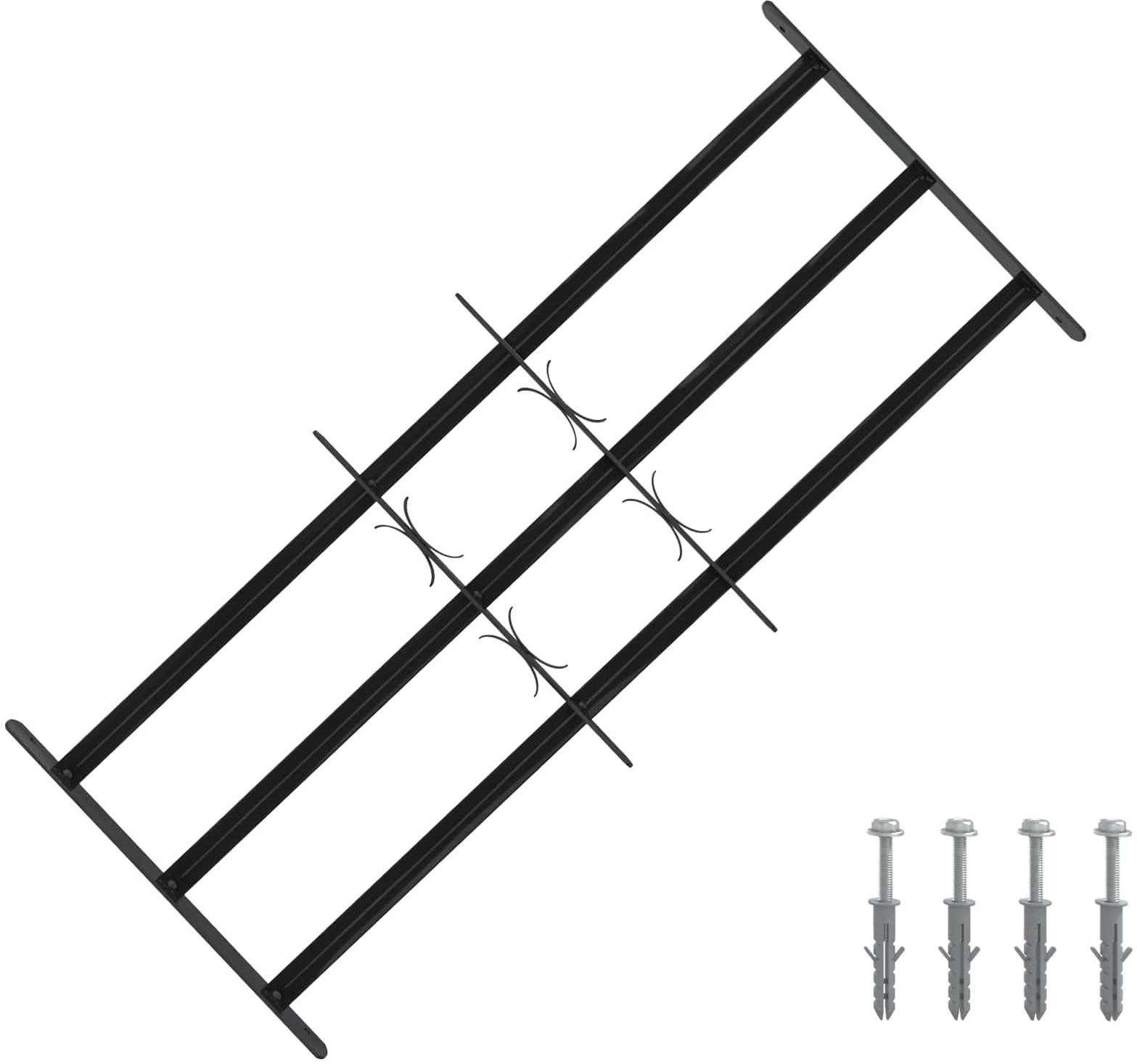 vidaXL Okno kratowe Czarny 116 x 45 cm Stal malowana proszkowo