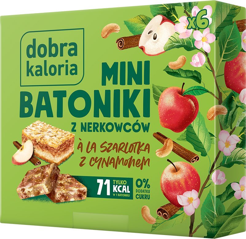 Dobra Kaloria Dobra Kaloria Mini batoniki ala szarlotka z cynamonem 102g - WYSYŁAMY W 24H!