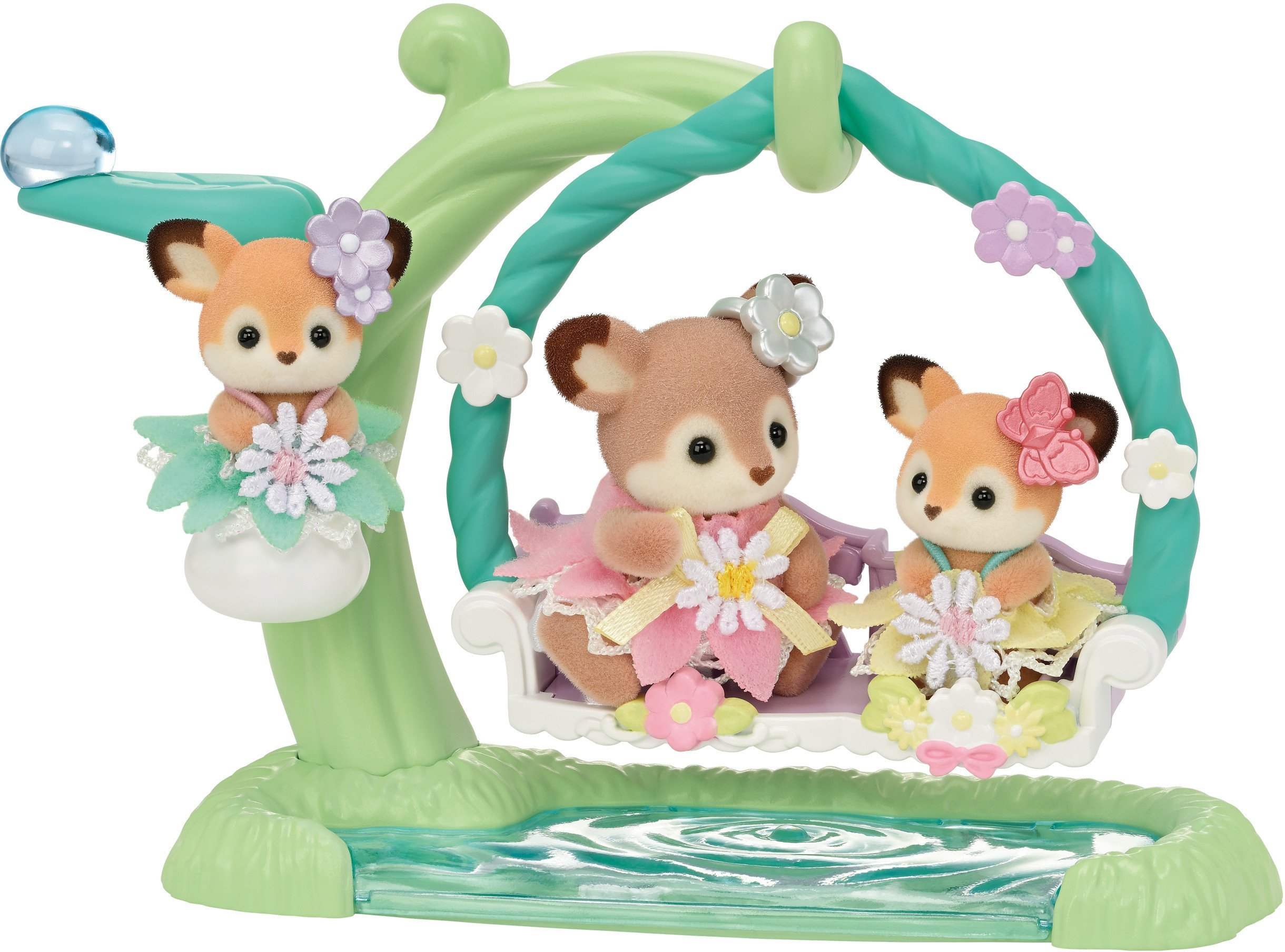 Figurka Epoch Sylvanian Families Baby Jelenie Zestaw Huśtawka Kwiatowa