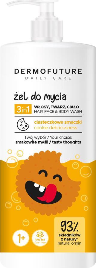 Dermofuture Precision Dermofuture Daily Care Kids Żel 3in1 do mycia twarzy,ciała i włosów Ciasteczkowe Smaki 500ml