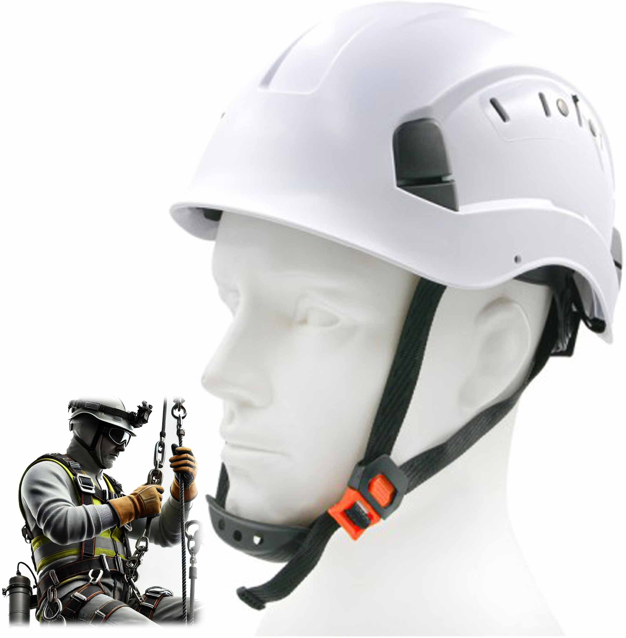 Kask Roboczy Wysokościowy Z Paskiem Regulacja Wentylacja Thor Biały St03 Pgt Helmet Thor Abs Wh 5905616234243