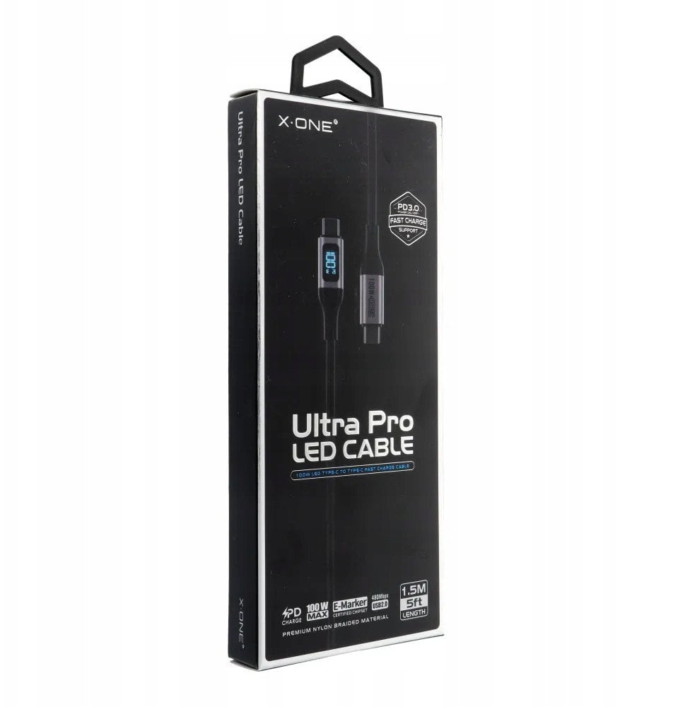 Kabel USB X-One USB-C - USB-C 1 m Czarny