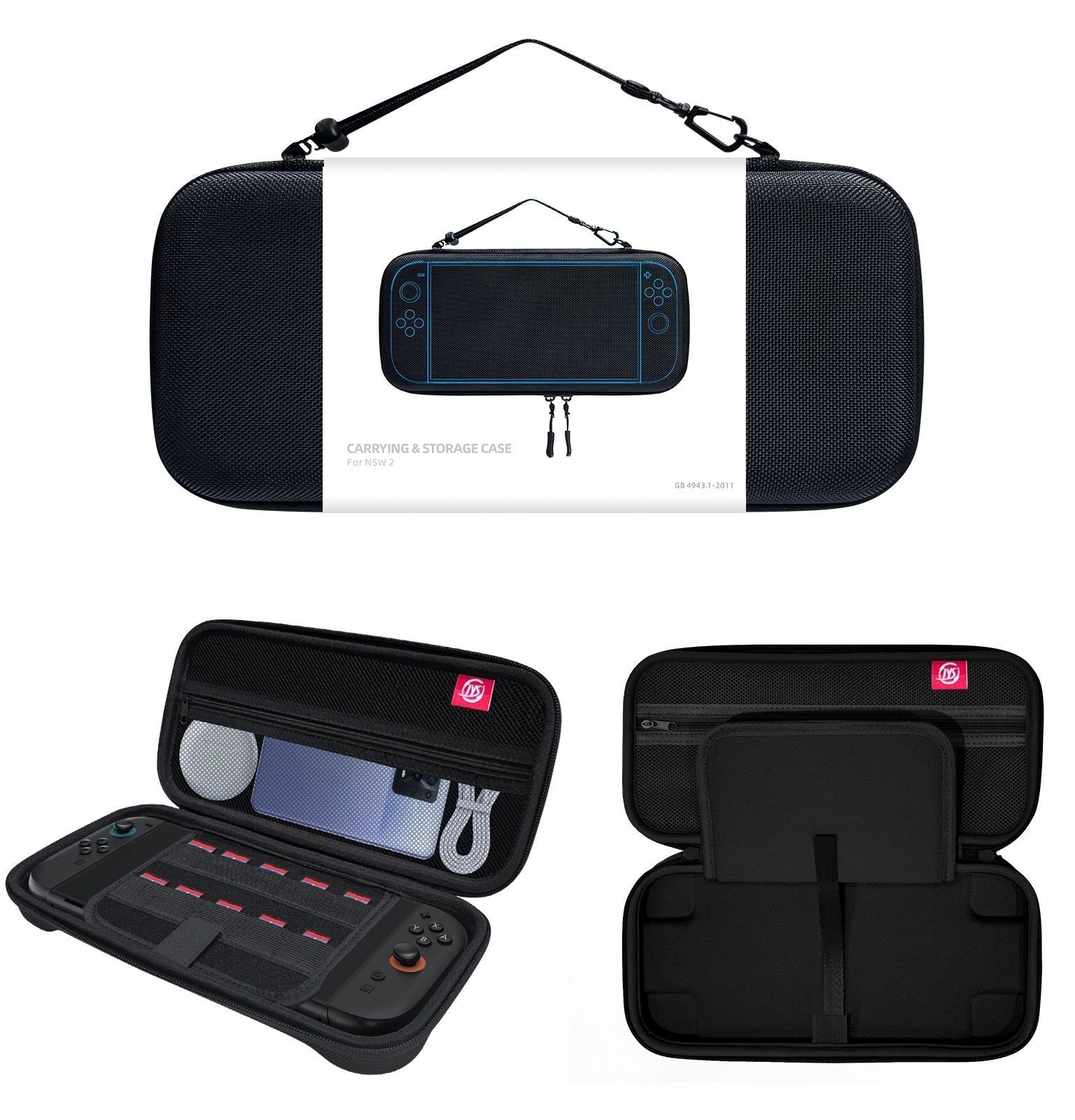 Twardy Sztywny Pokrowiec Futerał Etui Walizka Case Do Nintendo Switch 2 / Jys-ns2283 / Czarny