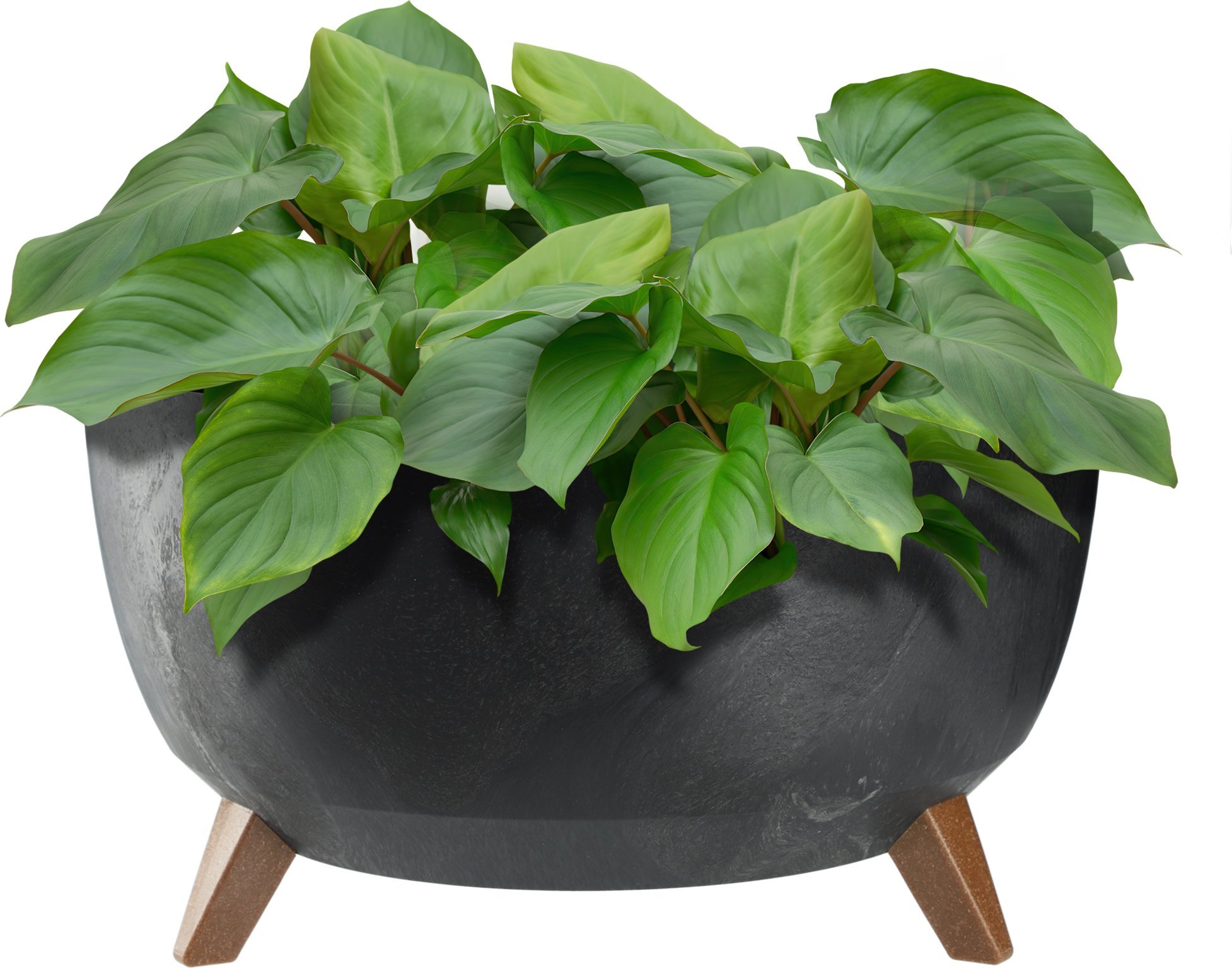 KADAX Doniczka Donica Na Kwiaty 47cm Osłonka + Wkład Nóżki Korek Kwietnik Czarny