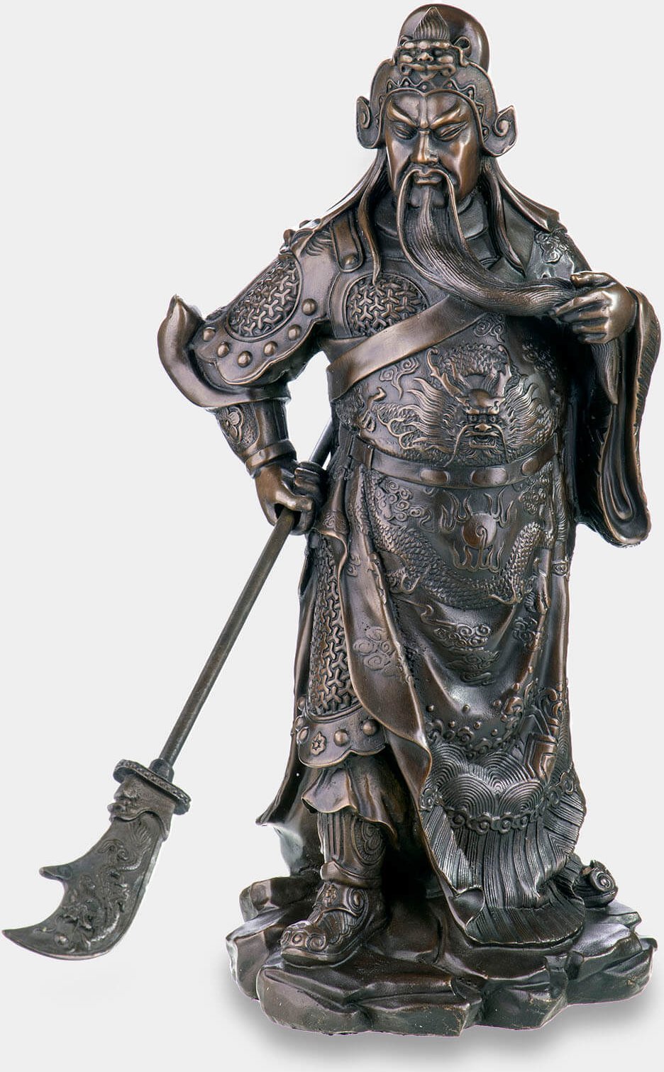 rzezbyzbrazu Legendarny Chiński Wojownik Duża Rzeźba z Brązu