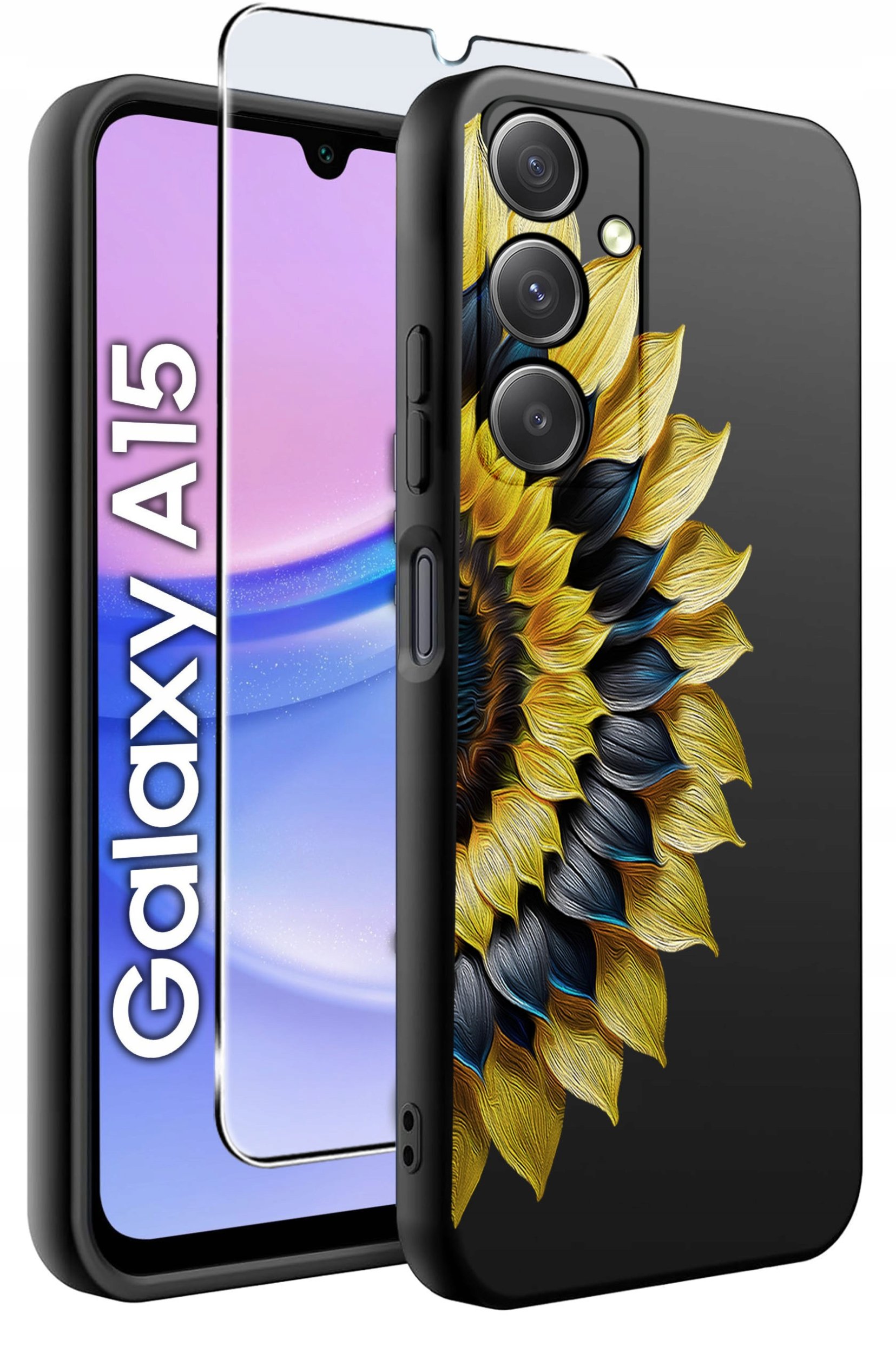 ETUI do Samsung A15 4G | 15 5G WZORY | SILIKONOWE MATT CASE + SZKŁO 9H