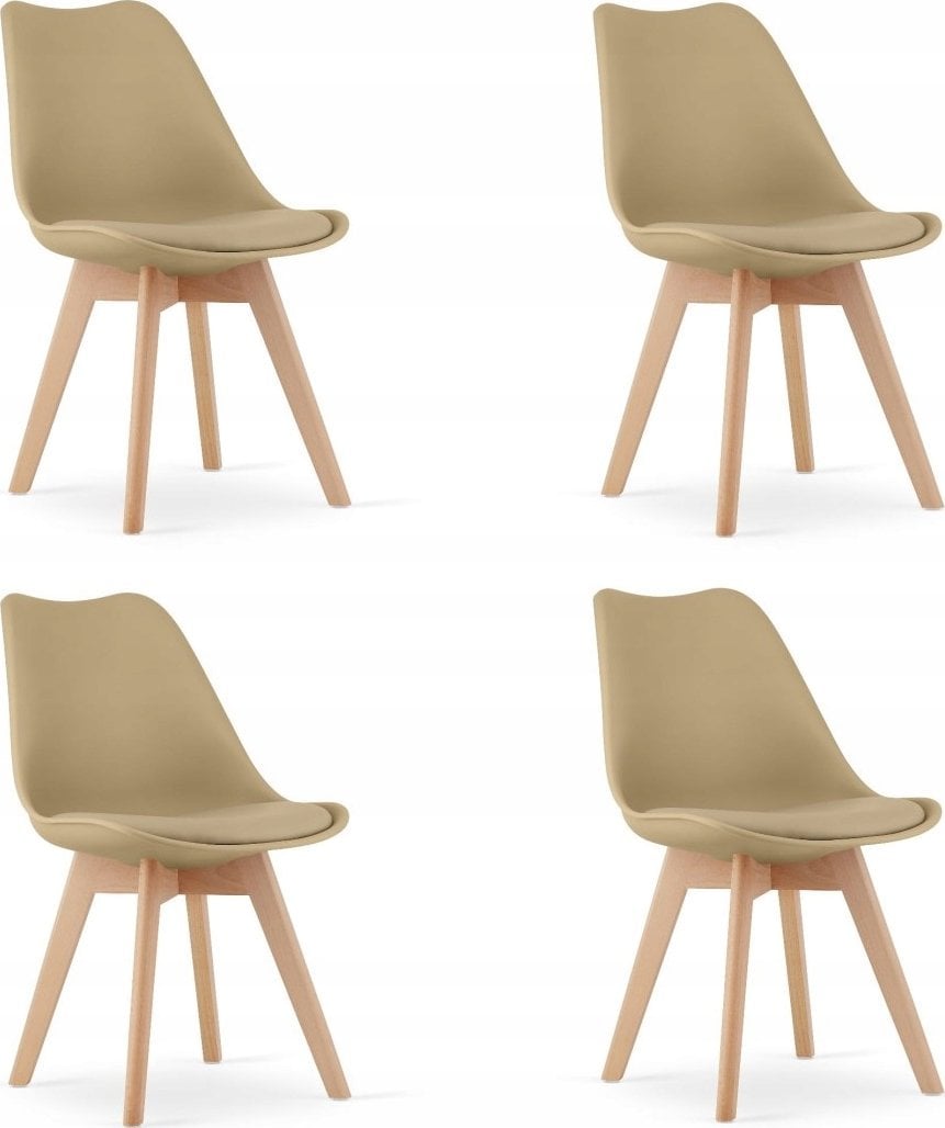 Leobert Krzesło MARK - ciemny beż / naturalne nogi x 4