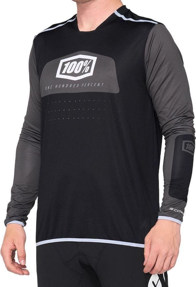 100% Koszulka męska 100% R-CORE X Jersey długi rękaw black white roz. M (NEW)
