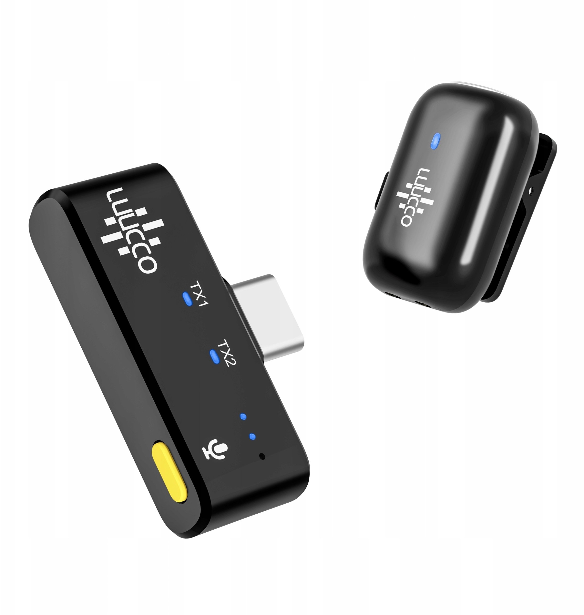 Mini Bezprzewodowy Mikrofon Krawatowy Hd 100m Do Telefonu Usb Type-c Usb-c / Minipods K1 / Czarny