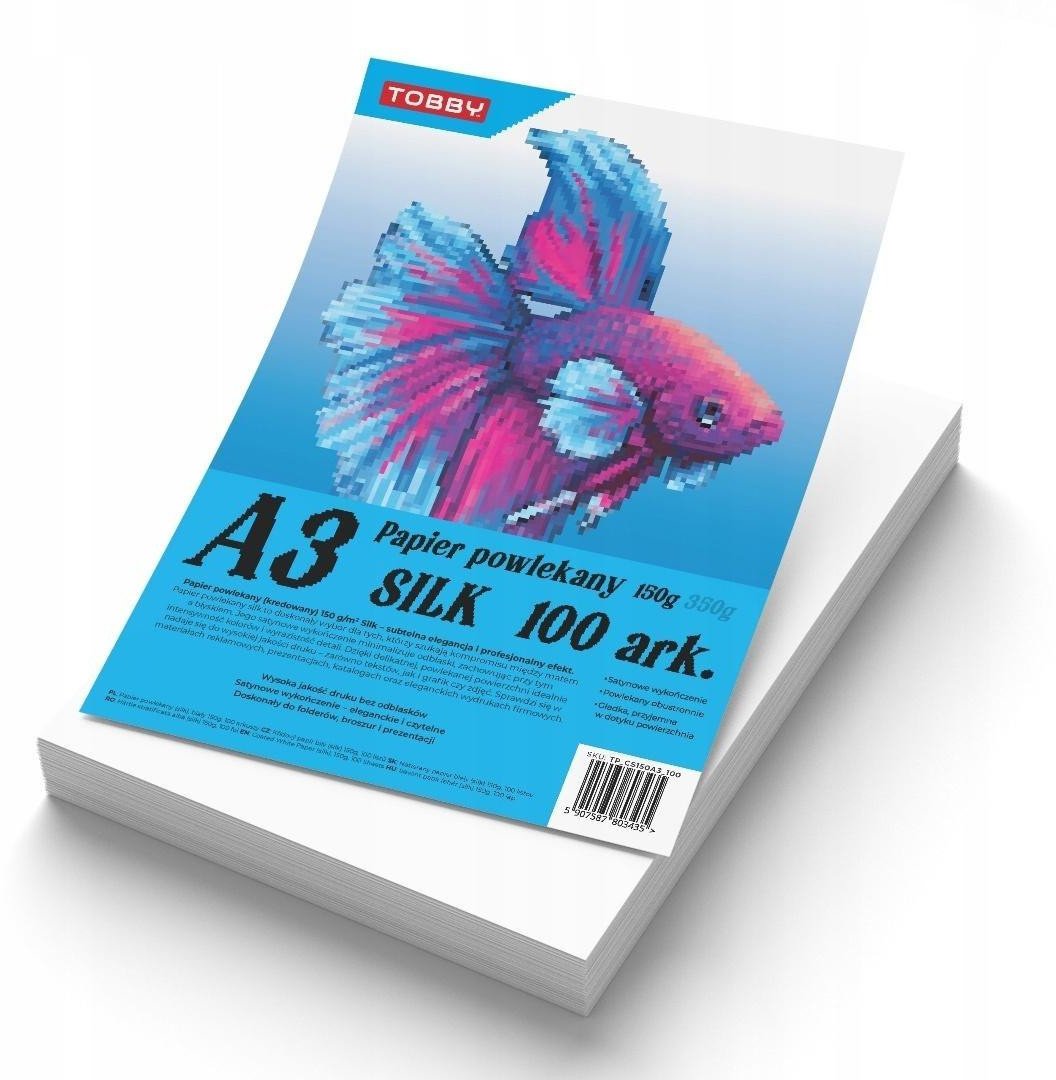 Papier kredowy powlekany A3 150 g/m silk 100 ark