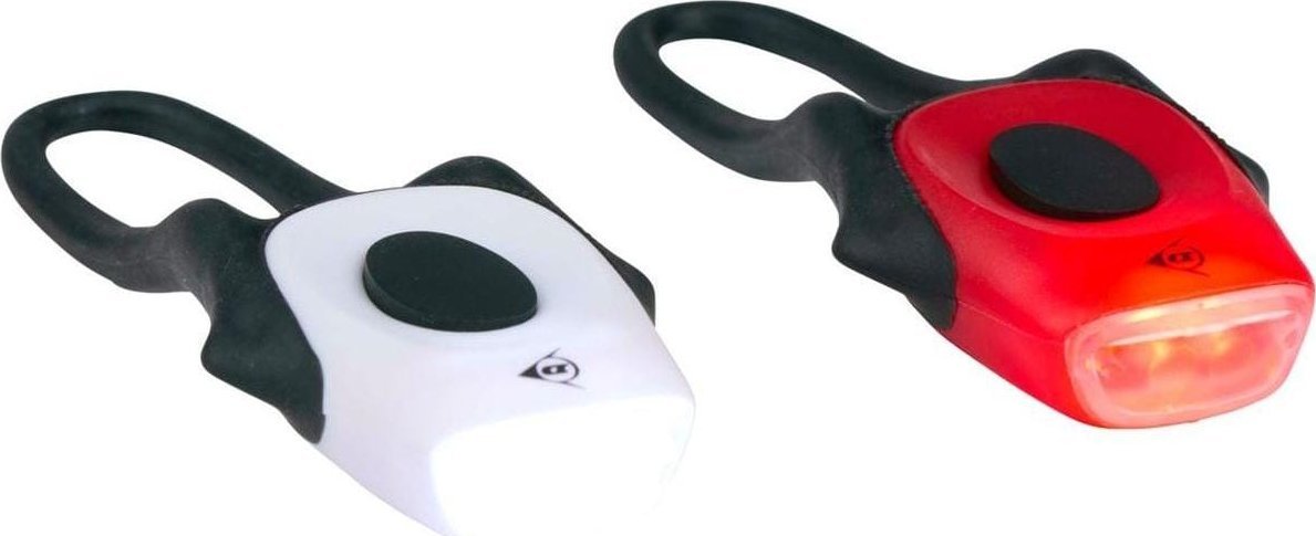 ZESTAW SILIKONOWYCH LAMP ROWEROWYCH LED PRZÓD I TYŁ DUNLOP PRO
