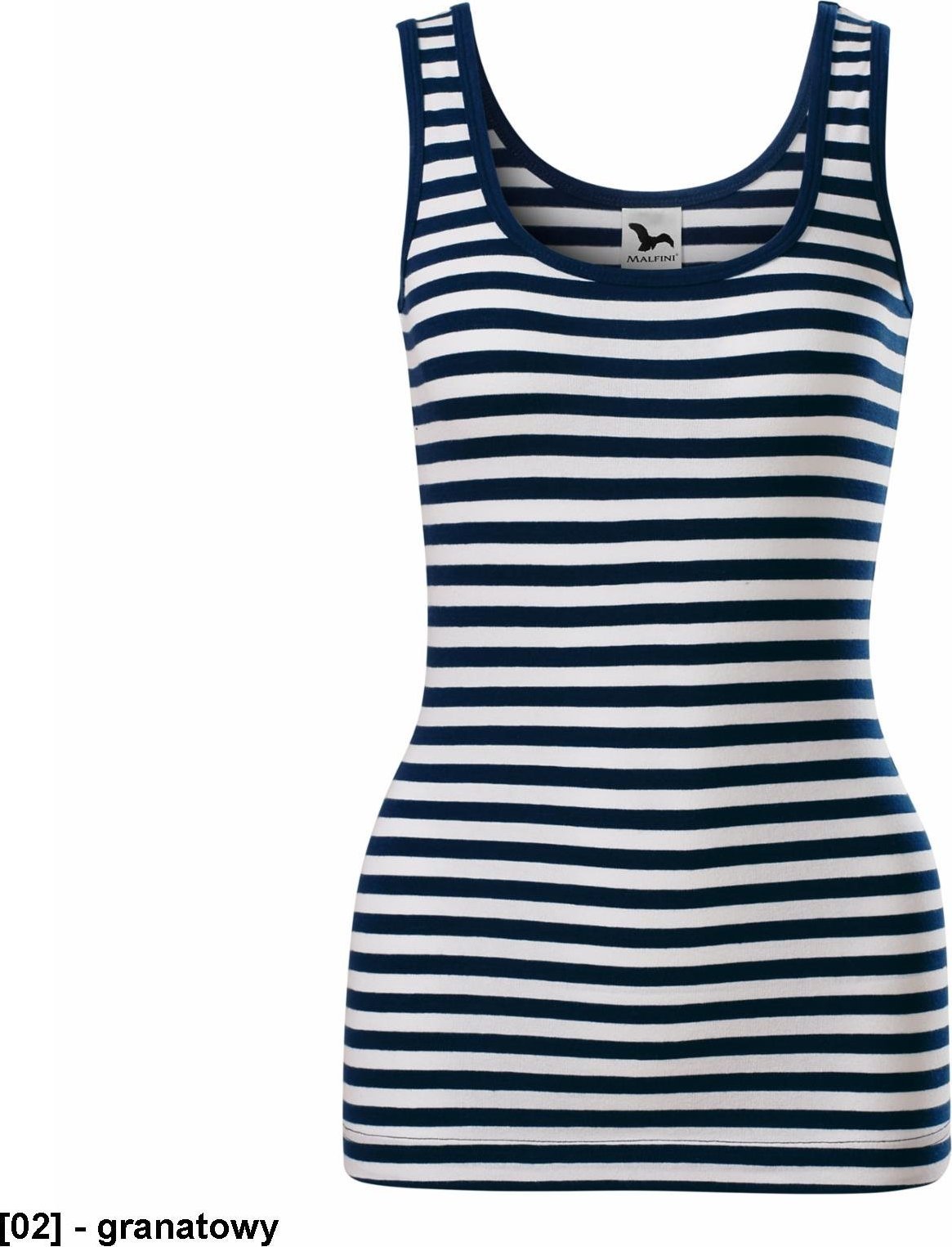 MALFINI Sailor top 806 - ADLER - Top damski, 180 g/m, 5% elastan, 95% bawełna, 1 kolor - rozmiar - granatowy M