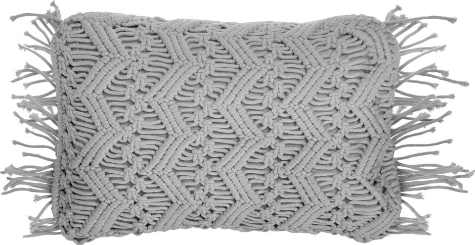 Beliani Poduszka dekoracyjna makrama 30 x 45 cm szara KIRIKKALE
