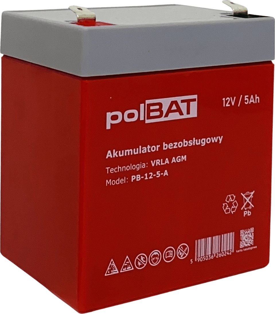 polBAT Akumulator AGM 12V 5Ah polBAT