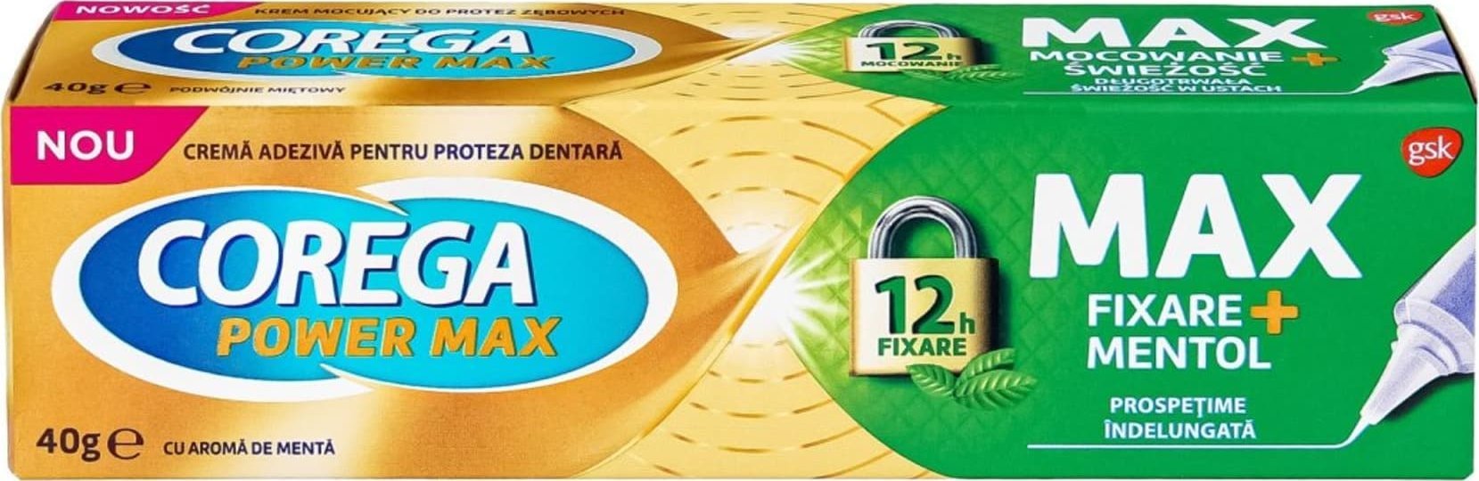 GSK GSK COREGA Max Mocowanie + Świeżość 40 g&