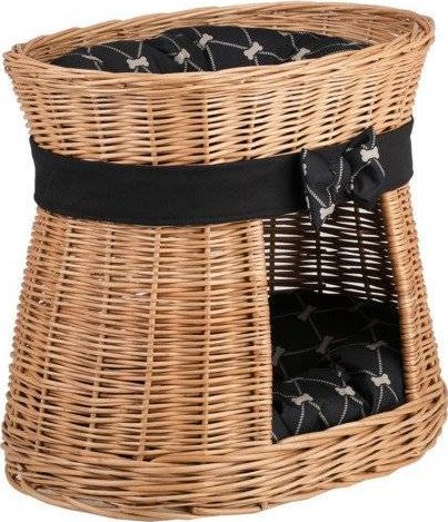 WickerPL CARI BUDA DLA KOTA LEŻAK DLA ZWIERZĄT DOMEK DLA KOTA Z WIKLINY PIĘTROWY Z PODUSZKAMI 50X40 H45 CM