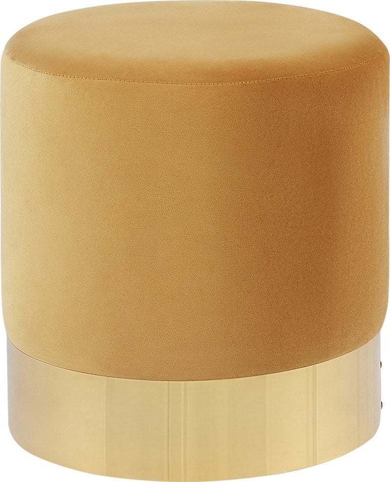 Beliani Puf welurowy ⌀ 39 cm zółty SOPHIA!