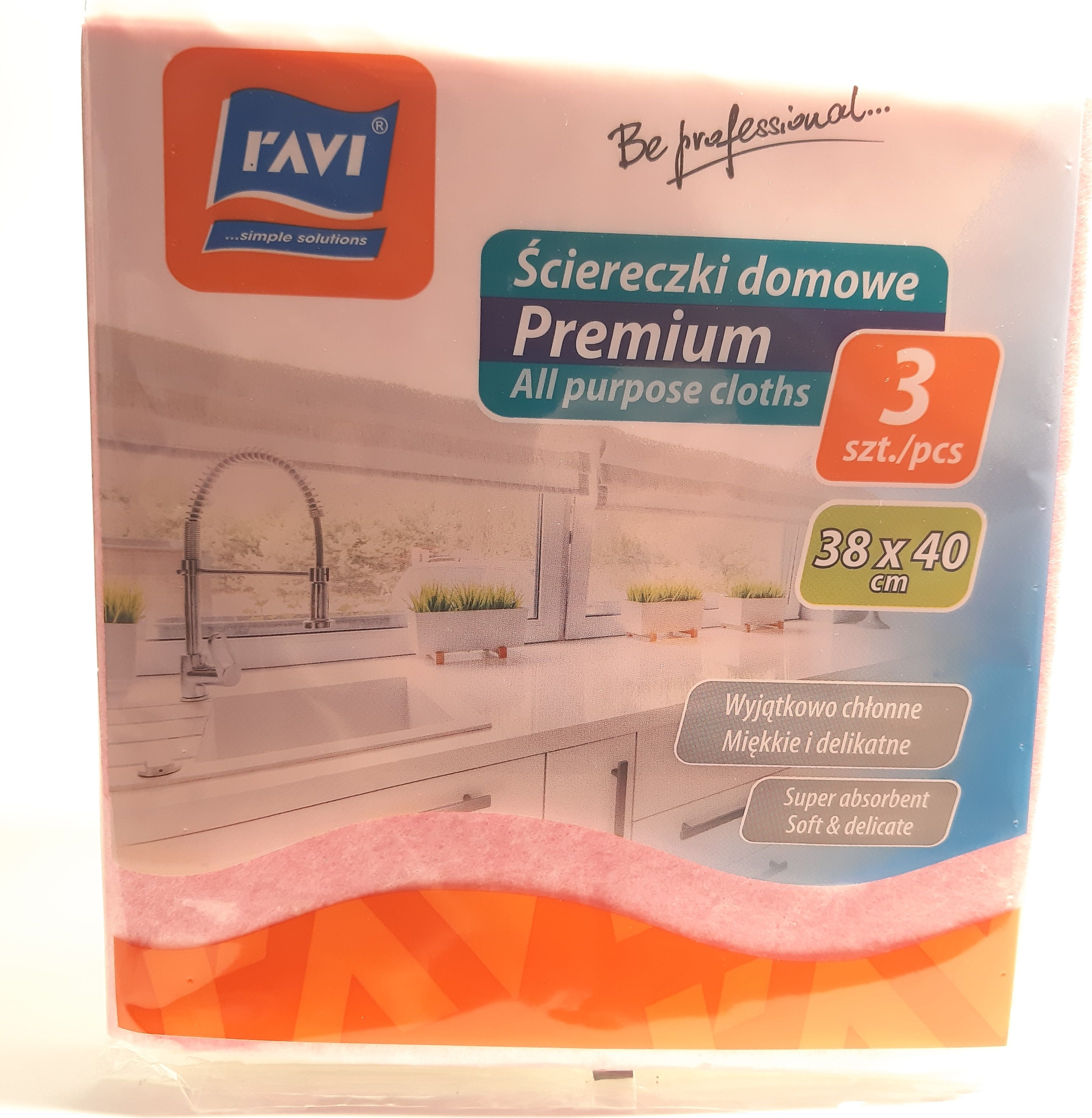 Ravi Ściereczka domowa Extra Gruba 38 x 40cm 3szt.