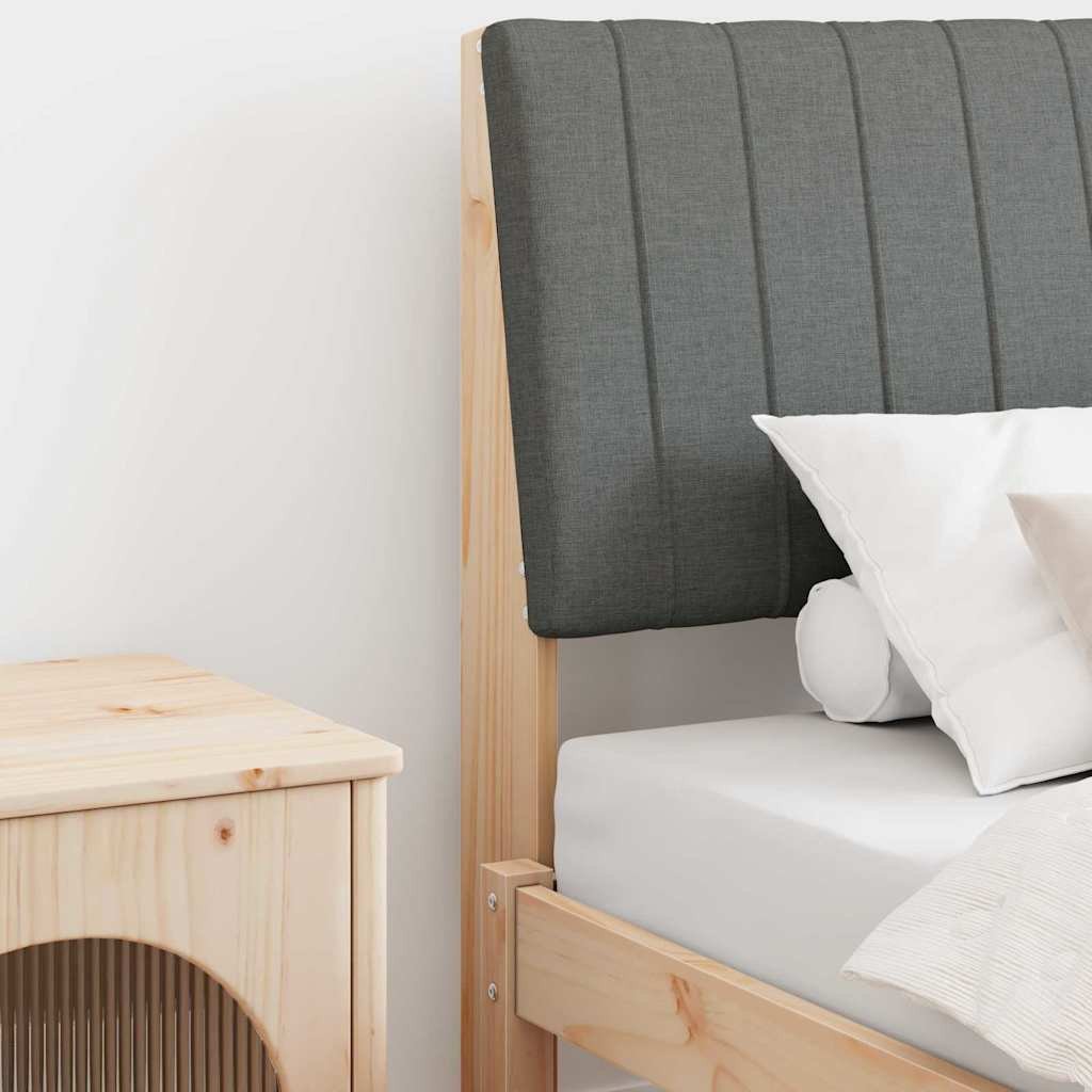 vidaXL Tapicerowane wezgłowie Ciemnoszary 90 cm Lite drewno sosnowe