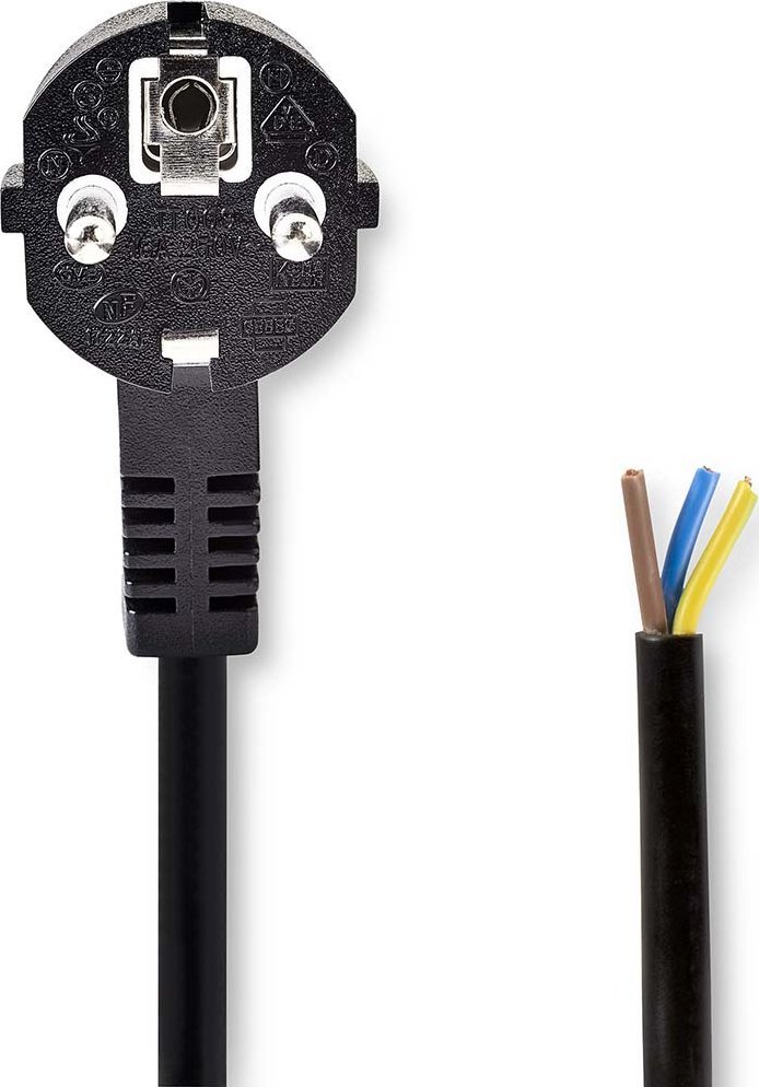 Kabel zasilający Nedis Nedis CEGL10700BK30 kabel zasilające Czarny 3 m CEE7/7
