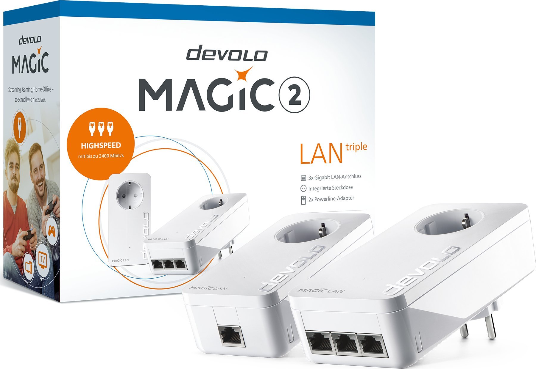 Adapter powerline Devolo devolo Magic 2 LAN triple + Starter Kit, Powerline (2 adapters)