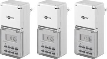 Goobay Zestaw 3 sztuk, cyfrowy zegar sterujący IP44