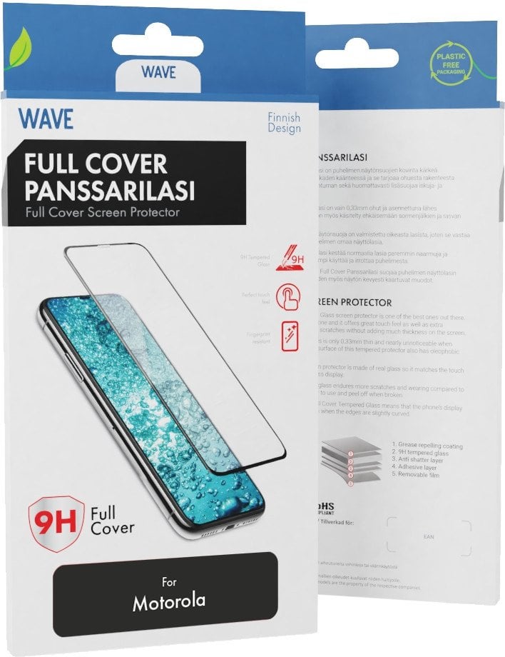 Wave Full Cover Tempered Glass, Motorola Moto G84 5G, Black Frame