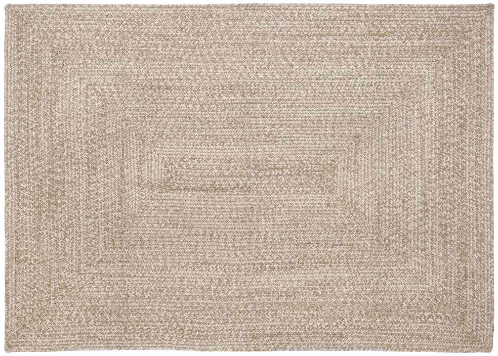 vidaXL Dywan w splot koszykowy naturalny i biały 140 x 200 cm Juta