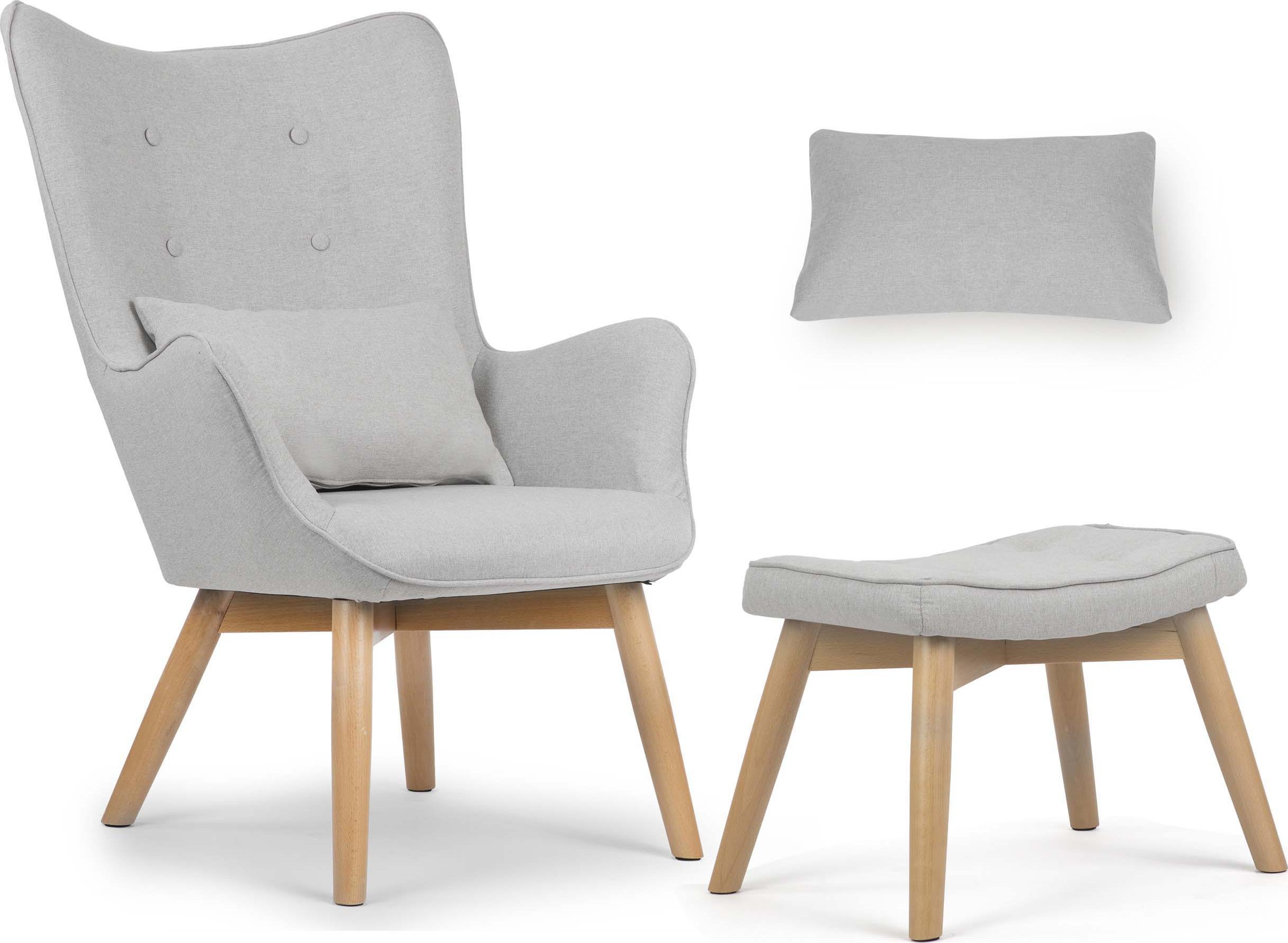 Sofotel Fotel uszak z podnóżkiem Norse jasny szary