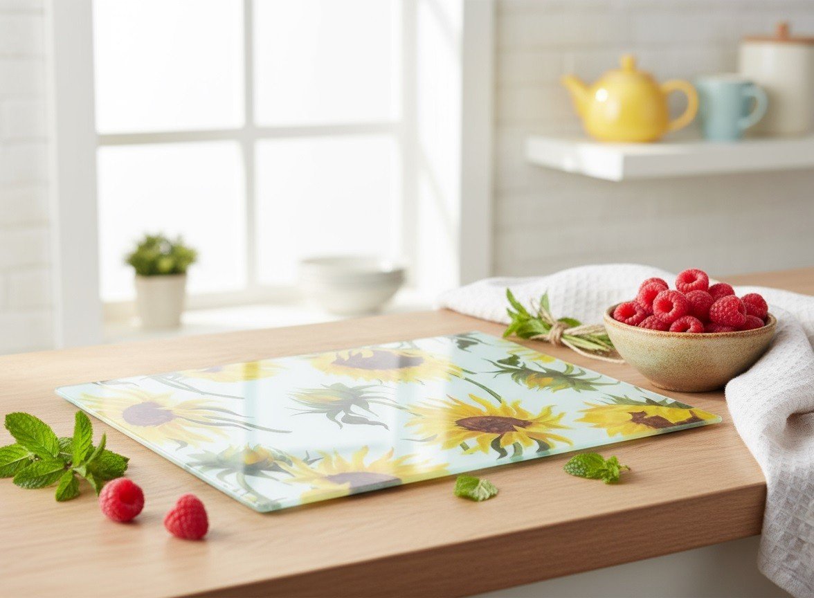 Deska szklana 20x30 cm Aria Słoneczniki HTXD0955