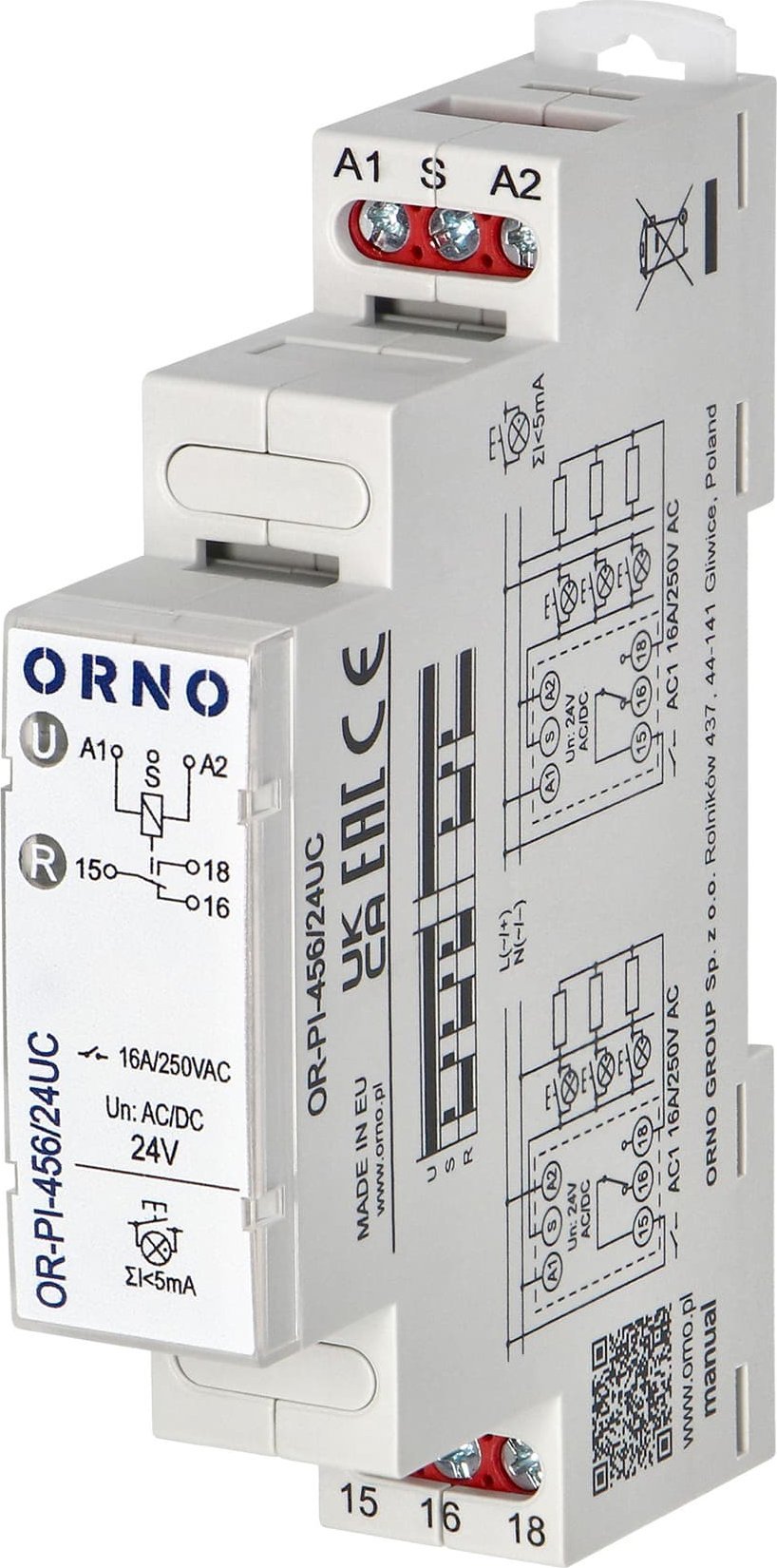 Orno Przekaźnik instalacyjny bistabilny 24 VAC/DC, 16A