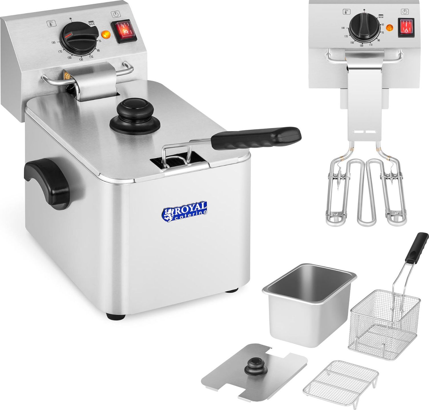 Royal Catering 1150 FRYTOWNICA ELEKTRYCZNA Z TERMOSTATEM E.G.O. ROYAL CATERING RCEF 08E-EGO 1150