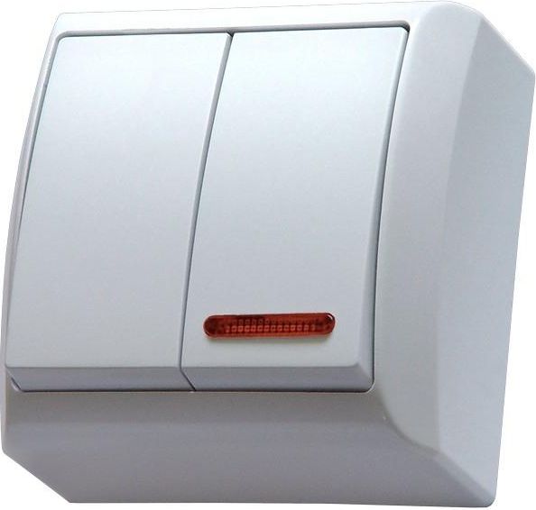 Ospel Łącznik świecznikowy Bis podwójny z podświetleniem biały (ŁN-2BS/00)