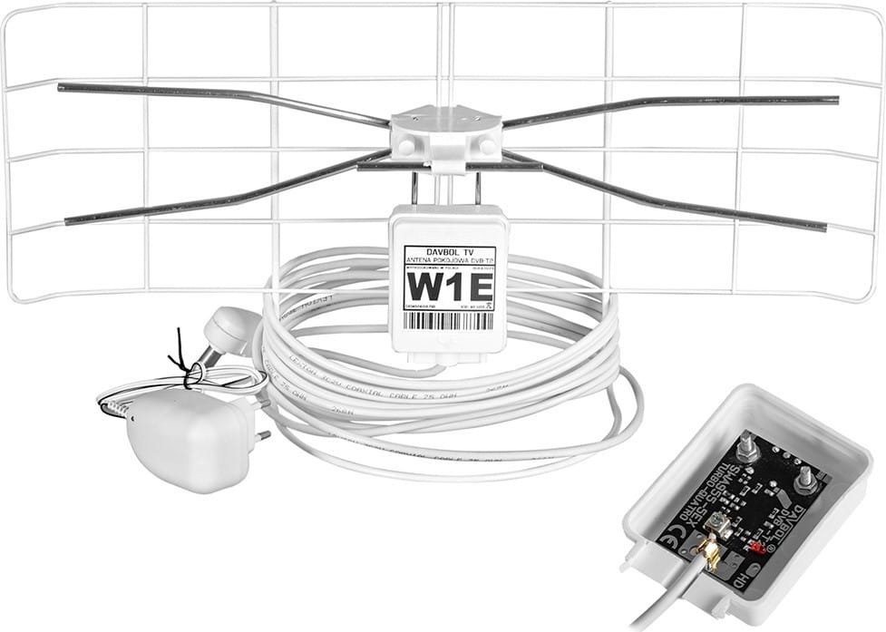 Antena RTV Davbol Antena pokojowa siatkowa white W1E MUX123 8 Davbol