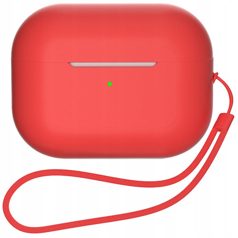 SILIKONOWE ETUI DO AIRPODS 1 / AIRPODS 2 + PASEK NA NADGARSTEK SMYCZ - CZERWONE