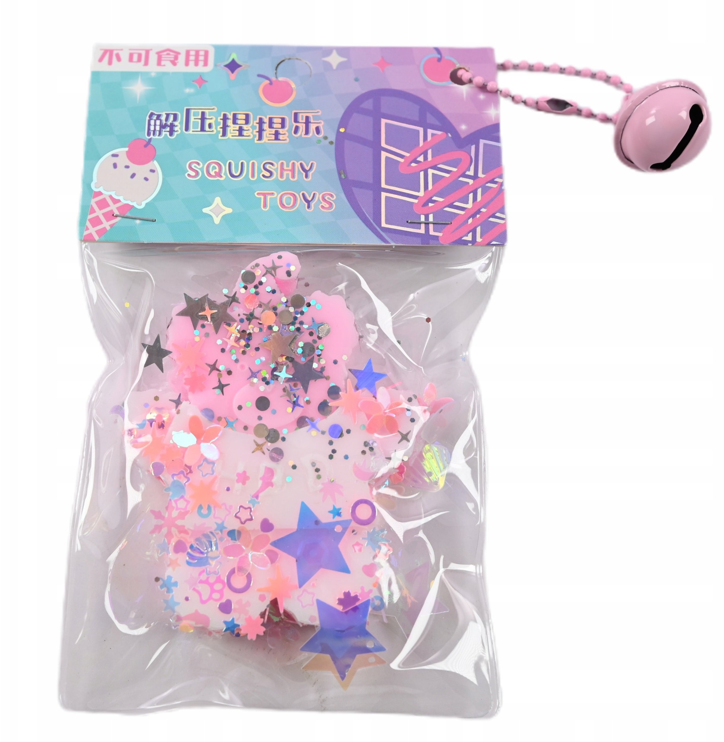 Gniotek miś z dzwoneczkiem 12szt/box D45076 74187