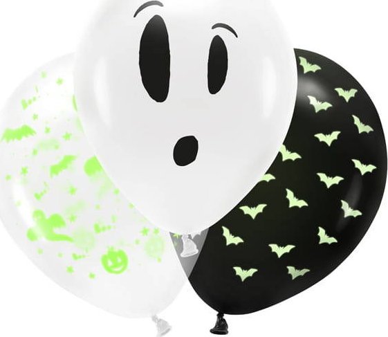 PartyDeco Balony UV 27cm, BOO!, mix one size