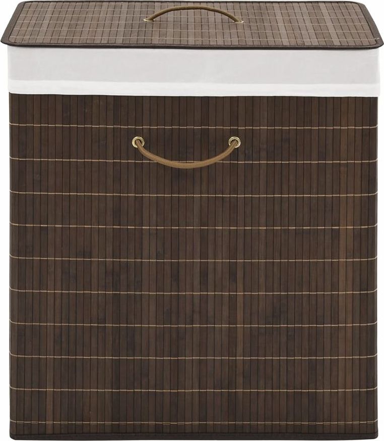 Kosz na pranie Elior Kosz bambusowy na bieliznę Lavandi 4X - ciemnobrązowy