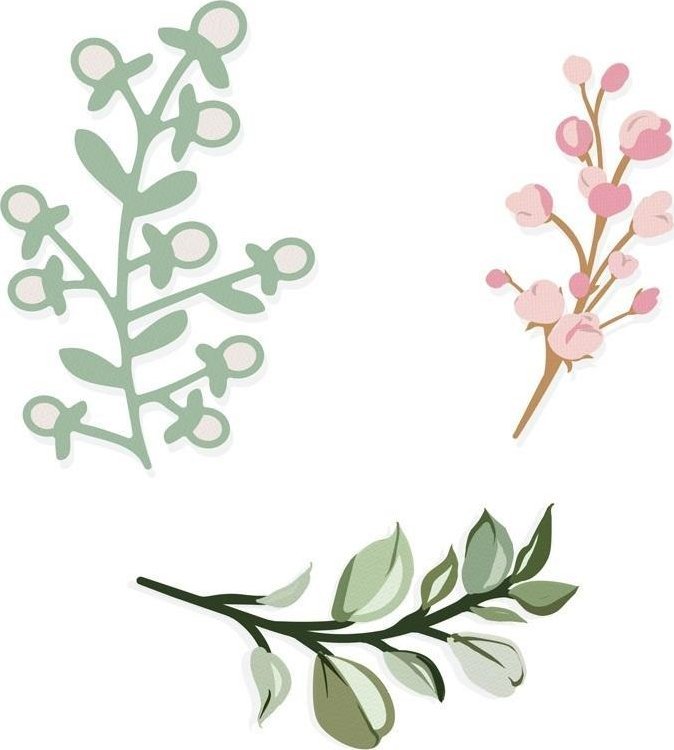 Zestaw wykrojników - Gałązki 3szt