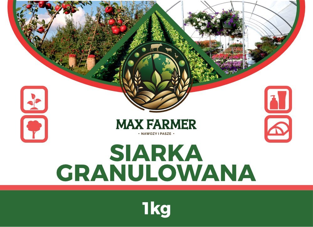 Siarka granulowana MAX FARMER 1kg nawóz